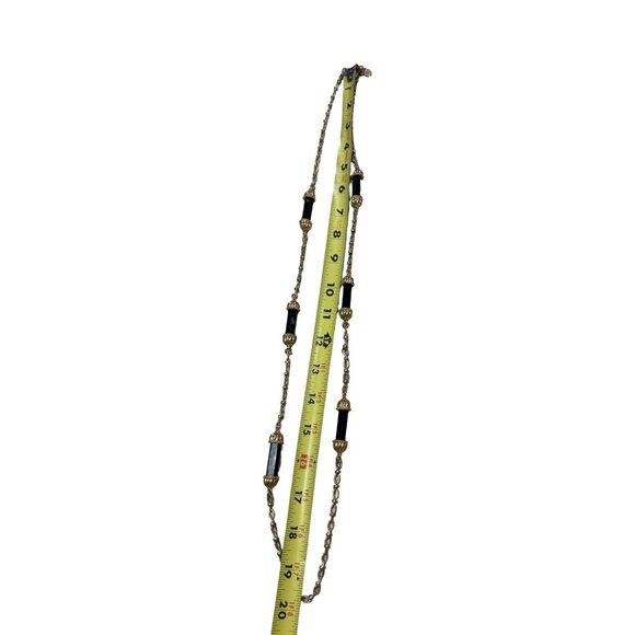 c wonder christian siriano Signed Black Glass Gold Tone Statement Necklace - Picture 2 of 7